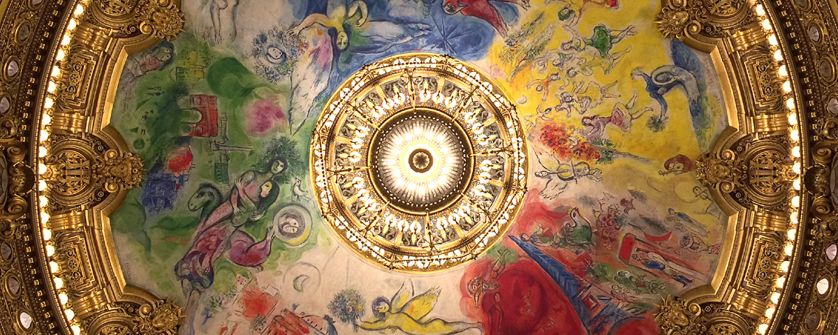Deckengem&auml;lde von Marc Chagall im Pariser Palais Garnier (Ausschnitt) &copy; Thomas Prochazka