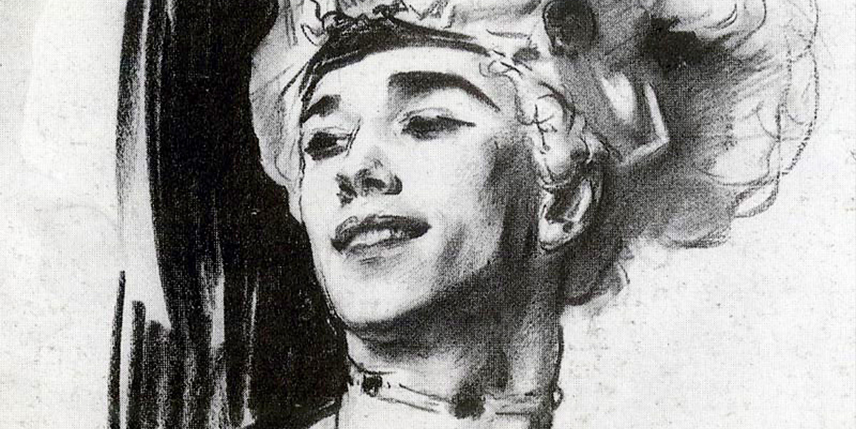 John Singer Sargent (1856&ndash;1925): Vaslaw Nijinsky in &raquo;Le Pavillon d&rsquo;Armide&laquo; &ndash; Kohlezeichnung, Privatbesitz, 1911. &copy; Public domain