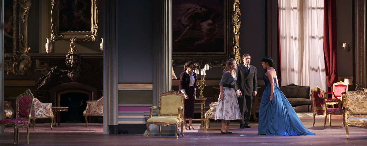 &raquo;Teseo&laquo;: Robin Johannsen (Clizia), Mari Eriksmoen (Agilea), Benno Schachtner (Arcane) und Ga&euml;lle Arquez (Medea) &copy; Theater an der Wien/Herwig Prammer