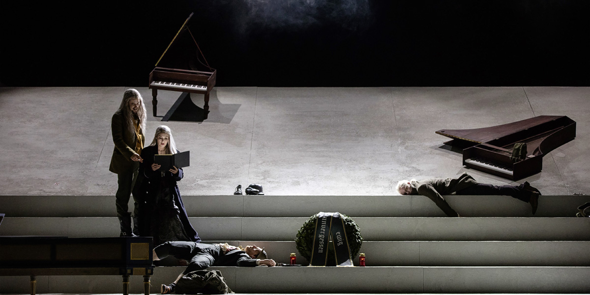 &raquo;Capriccio&laquo;: Andr&egrave; Schuen (Der Graf), Maria Bengtsson (Die Gr&auml;fin), Daniel Schmutzhard (Olivier, ein Dichter) und Daniel Behle Flamand, ein Musiker) &copy; Theater an der Wien/Herwig Prammer