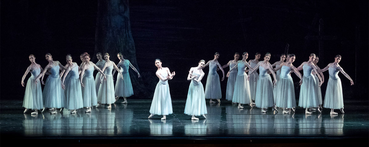 &raquo;Giselle&laquo;, 2. Akt: Rikako Shibamoto, Elena Bottaro und das corps de ballet &copy; Wiener Staatsballett/Ashley Taylor