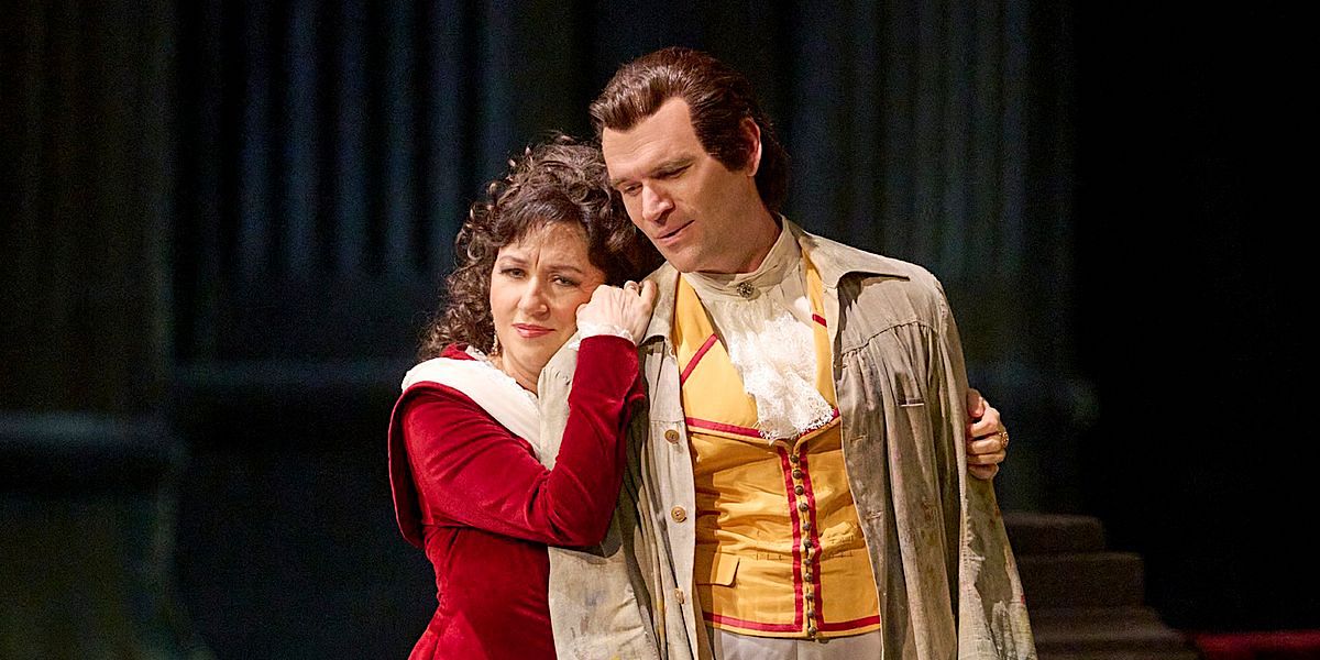 &raquo;&#8239;Tosca&#8239;&laquo;, 1. Akt: Krassimira Stoyanova (Floria Tosca) und Michael Fabiano (Mario Cavaradossi) bei ihrem Rollen- bzw. Haus-Debut an der Wiener Staatsoper &copy; Wiener Staatsoper GmbH/Michael P&ouml;hn