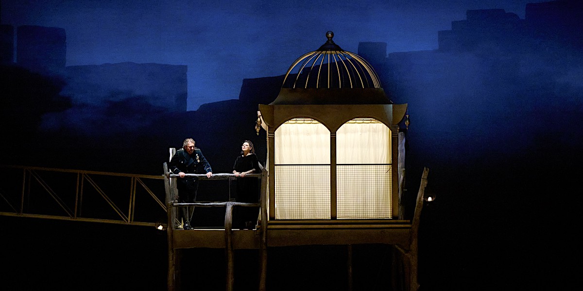 &raquo;&#8239;Die Frau ohne Schatten&#8239;&laquo;, 1. Aufzug: Tanja Ariane Baumgartner (Amme) und Andreas Schager (Kaiser) &copy; Wiener Staatsoper GmbH/Michael P&ouml;hn